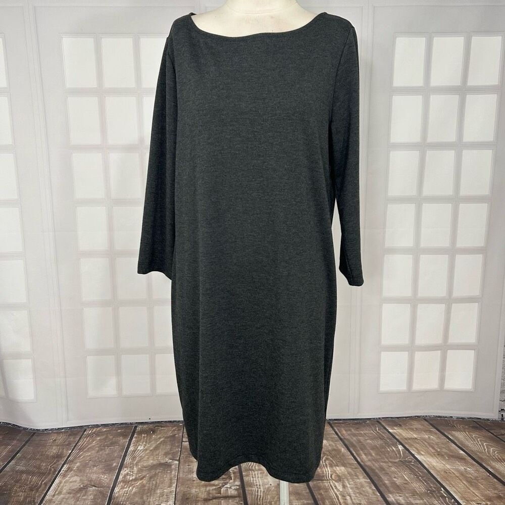 🔥🔥5 for $25🔥🔥 Gap Dark Grey Long Sleeve jersey Dress Size Large